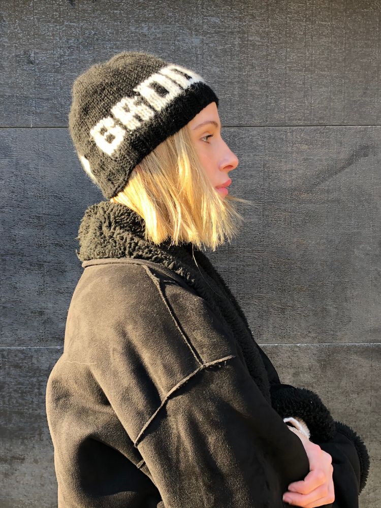 Custom knitted bobble hats sales