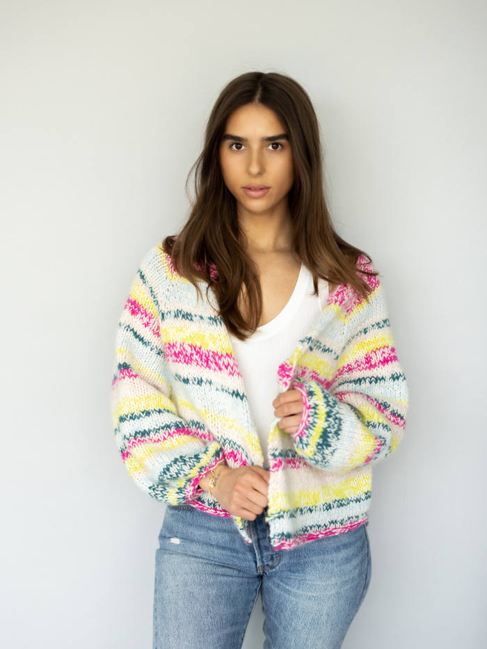 The Tweed Cardigan: Stripes – Clinton Hill Cashmere Company