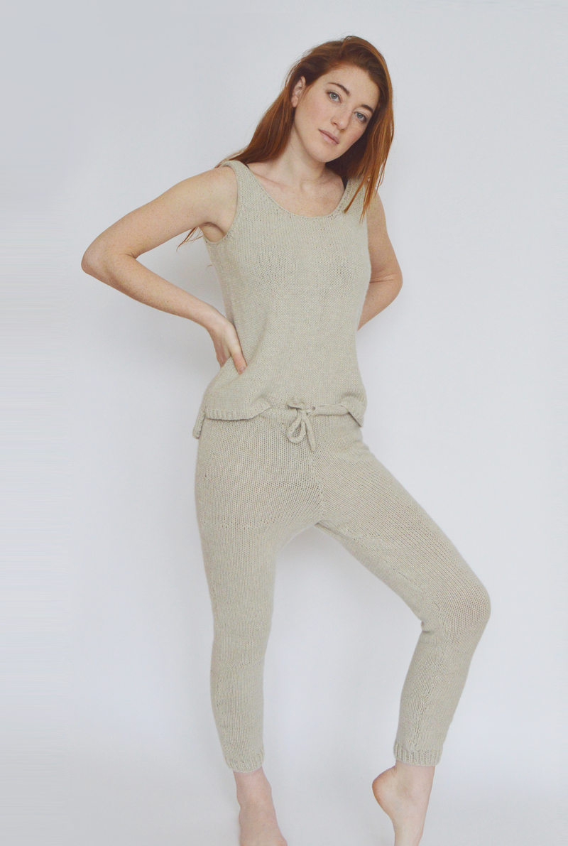 clinton Hill Cashmere Bespoke Cashmere Cashmere Jumpsuit Tank Top Knitting Kit and cashmere yarn 