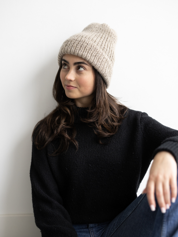 everyone milano rib knit beanie (NAVY)